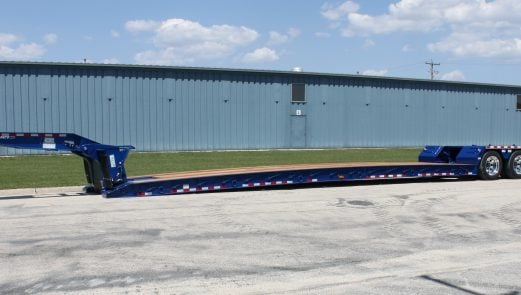 A Jet 35 Ton lowboy shown with optional aluminum wheels.