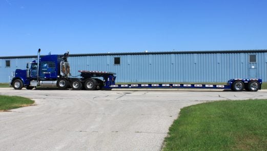 A Jet 35 Ton tandem axle lowboy matched with this tractor.